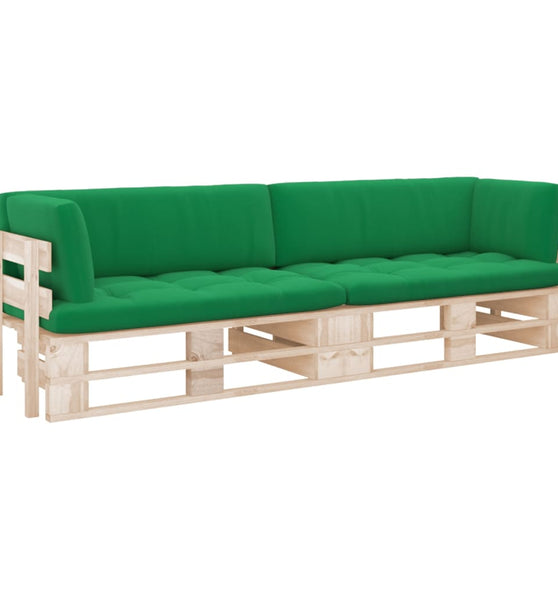 2-Sitzer-Palettensofa mit Kissen Imprägniertes Kiefernholz
