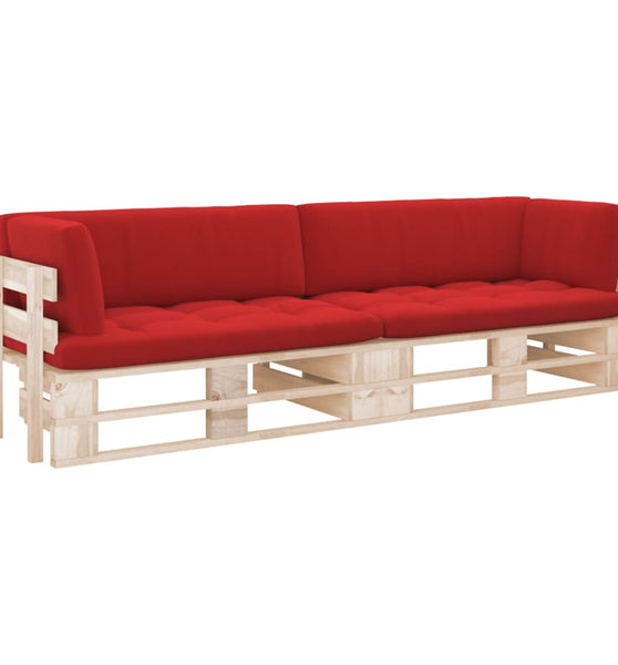 2-Sitzer-Palettensofa mit Kissen Imprägniertes Kiefernholz