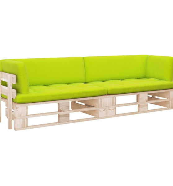2-Sitzer-Palettensofa mit Kissen Imprägniertes Kiefernholz