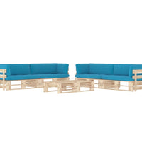 6-tlg. Paletten-Lounge-Set mit Kissen Imprägniertes Kiefernholz