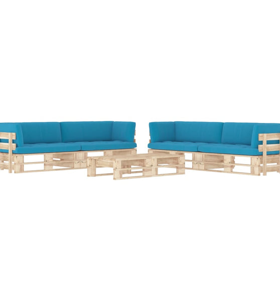 6-tlg. Paletten-Lounge-Set mit Kissen Imprägniertes Kiefernholz