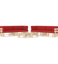 6-tlg. Paletten-Lounge-Set mit Kissen Imprägniertes Kiefernholz