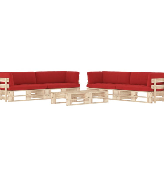 6-tlg. Paletten-Lounge-Set mit Kissen Imprägniertes Kiefernholz