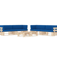 6-tlg. Paletten-Lounge-Set mit Kissen Imprägniertes Kiefernholz