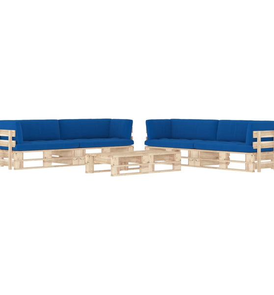 6-tlg. Paletten-Lounge-Set mit Kissen Imprägniertes Kiefernholz