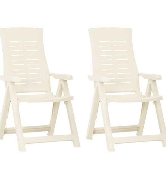 Verstellbare Gartenstühle 2 Stk. Kunststoff Weiß