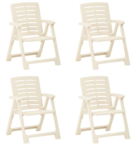 Gartenstühle 4 Stk. Kunststoff Weiß