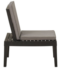 Garten-Lounge-Stuhl mit Auflage Kunststoff Grau