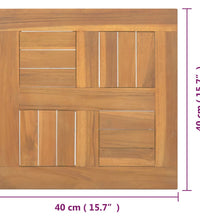 Tischplatte Quadratisch 40x40x2,5 cm Massivholz Teak