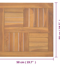 Tischplatte Quadratisch 50x50x2,5 cm Massivholz Teak