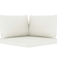 Garten-Palettensofa 2-Sitzer mit Kissen in Creme Kiefernholz