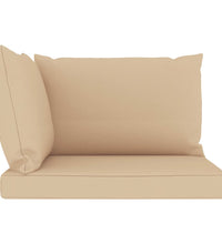 Garten-Palettensofa 2-Sitzer mit Kissen in Beige Kiefernholz