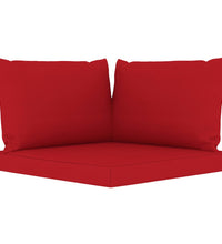 Garten-Palettensofa 2-Sitzer mit Kissen in Rot Kiefernholz