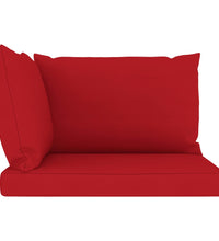 Garten-Palettensofa 2-Sitzer mit Kissen in Rot Kiefernholz