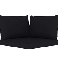 Garten-Palettensofa 2-Sitzer mit Kissen in Schwarz Kiefernholz