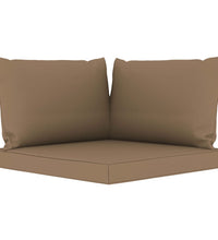 Garten-Palettensofa 2-Sitzer mit Kissen in Taupe Kiefernholz