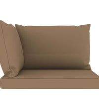 Garten-Palettensofa 2-Sitzer mit Kissen in Taupe Kiefernholz