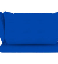 Garten-Palettensofa 2-Sitzer mit Kissen in Blau Kiefernholz