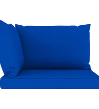 Garten-Palettensofa 2-Sitzer mit Kissen in Blau Kiefernholz