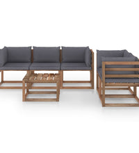 6-tlg. Garten-Lounge-Set mit Anthrazit Kissen