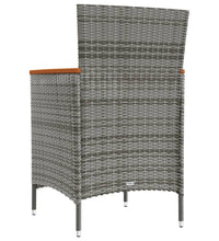 Garten-Essstühle 2 Stk. Poly Rattan Grau