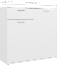 Sideboard Weiß 80x36x75 cm Holzwerkstoff