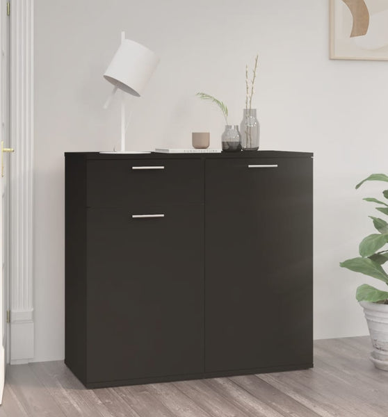 Sideboard Schwarz 80x36x75 cm Holzwerkstoff