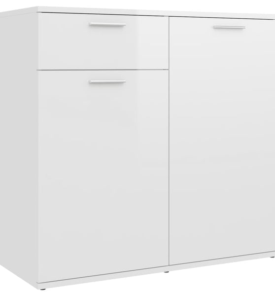 Sideboard Hochglanz-Weiß 80x36x75 cm Holzwerkstoff