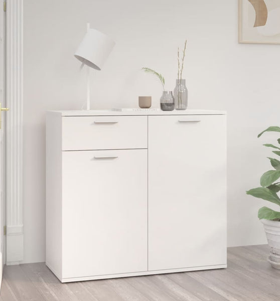 Sideboard Hochglanz-Weiß 80x36x75 cm Holzwerkstoff