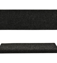 Treppenmatten 10 Stk. Schwarz 65x21x4 cm Nadelvlies