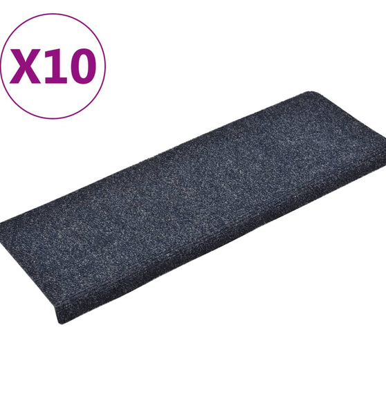 Treppenmatten 10 Stk. Anthrazit 65x21x4 cm Nadelvlies