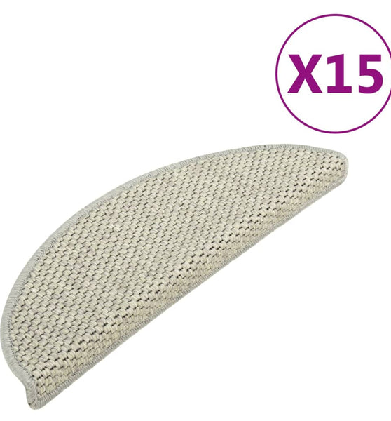 Treppenmatten Selbstklebend Sisal-Look 15 Stk 56x17x3 Hellgrün