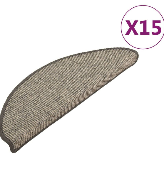 Stufenmatten Selbstklebend 15 Stk. Grau und Beige 65x21x4 cm