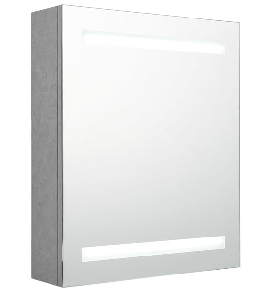 LED-Bad-Spiegelschrank Betongrau 50x14x60 cm