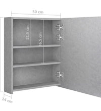 LED-Bad-Spiegelschrank Betongrau 50x14x60 cm