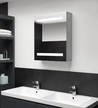 LED-Bad-Spiegelschrank Betongrau 50x14x60 cm