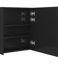 LED-Bad-Spiegelschrank Glänzendes Schwarz 50x14x60 cm