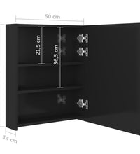 LED-Bad-Spiegelschrank Glänzendes Schwarz 50x14x60 cm