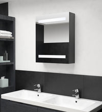 LED-Bad-Spiegelschrank Grau 50x14x60 cm