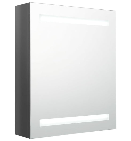 LED-Spiegelschrank fürs Bad Glänzend Grau 50x14x60 cm