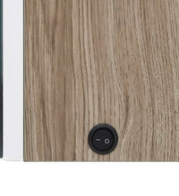 LED-Bad-Spiegelschrank Weiß und Eichen-Optik 50x14x60 cm