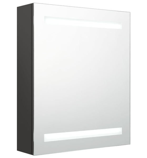 LED-Bad-Spiegelschrank Anthrazit 50x14x60 cm