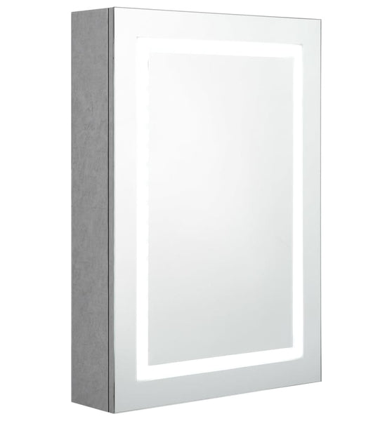 LED-Bad-Spiegelschrank Betongrau 50x13x70 cm