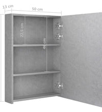 LED-Bad-Spiegelschrank Betongrau 50x13x70 cm