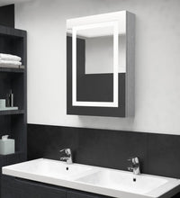 LED-Bad-Spiegelschrank Betongrau 50x13x70 cm