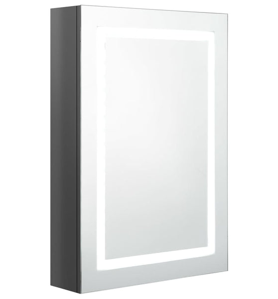 LED-Spiegelschrank fürs Bad Glänzend Grau 50x13x70 cm