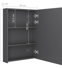 LED-Spiegelschrank fürs Bad Glänzend Grau 50x13x70 cm