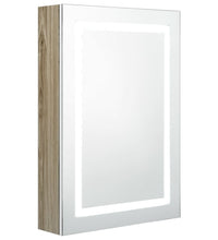 LED-Spiegelschrank fürs Bad Weiß und Eichen-Optik 50x13x70 cm
