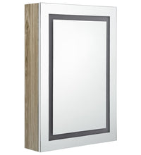 LED-Spiegelschrank fürs Bad Weiß und Eichen-Optik 50x13x70 cm