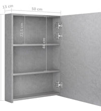 LED-Spiegelschrank fürs Bad Betongrau 50x13x70 cm